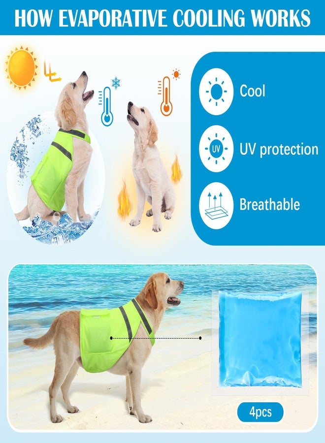 Aliceset 2 Pcs Dog Cooling Vest with 4 Recyclable Ice Pack Summer Outdoor Dog Cooling Harness Pet Adjustable Jacket Cooler(Large) - Image 2